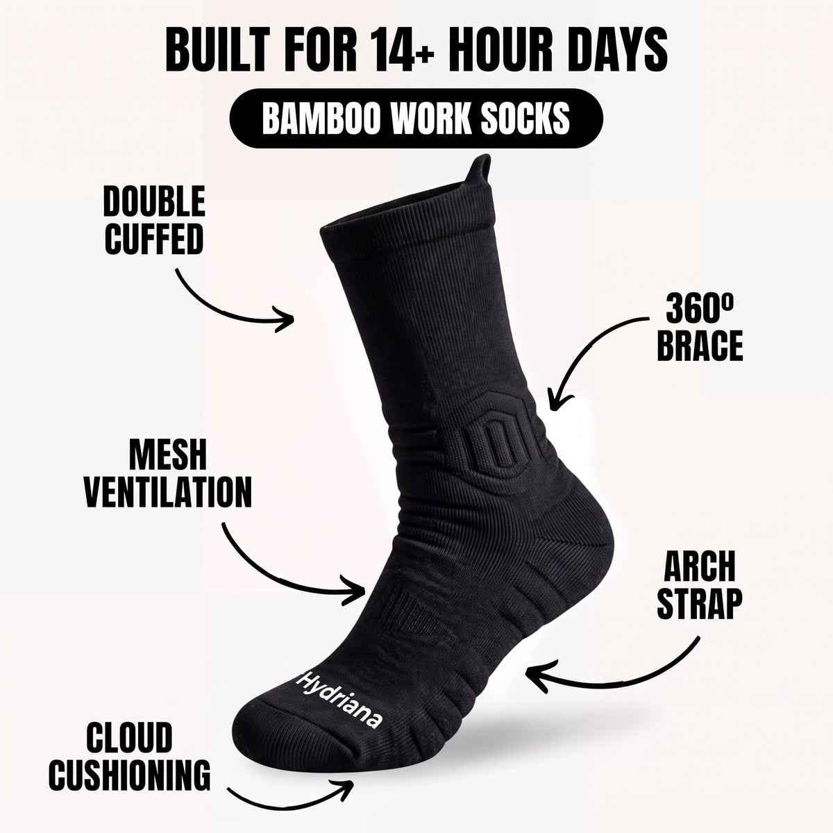 Hydriana™ Bamboo Work Socks